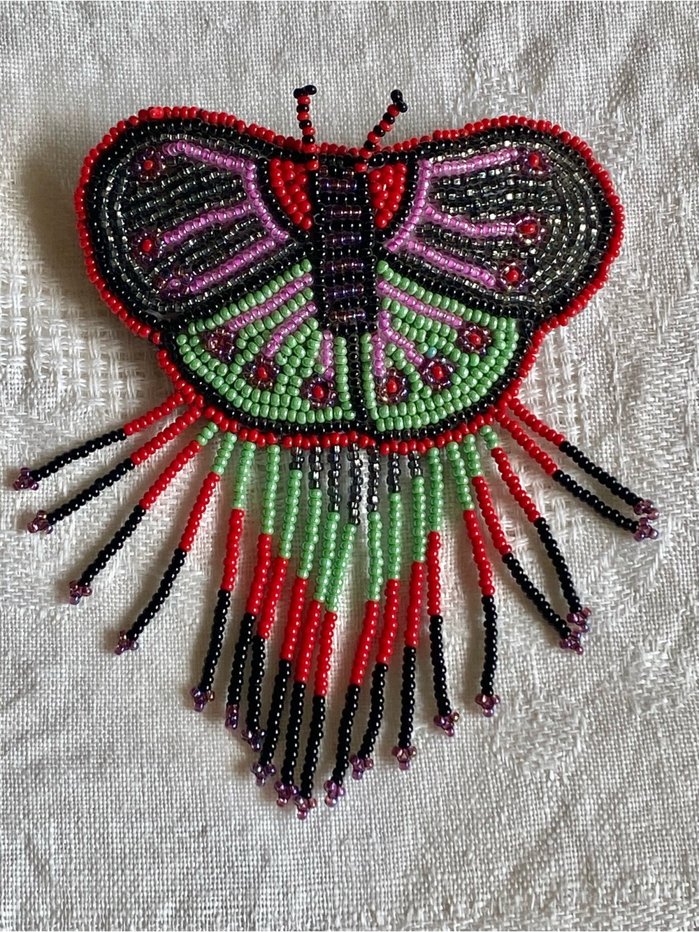 Nativemade Beaded Butterfly Fringe barrette